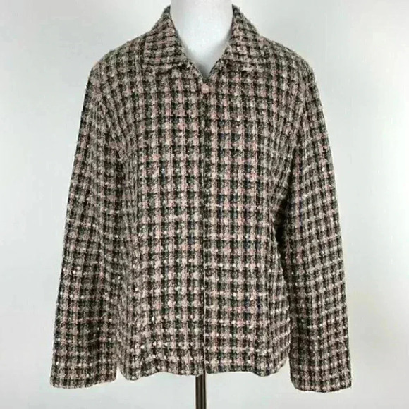 Vtg Jessica Howard blazer size 12 pink Gray tweed - Picture 4 of 12
